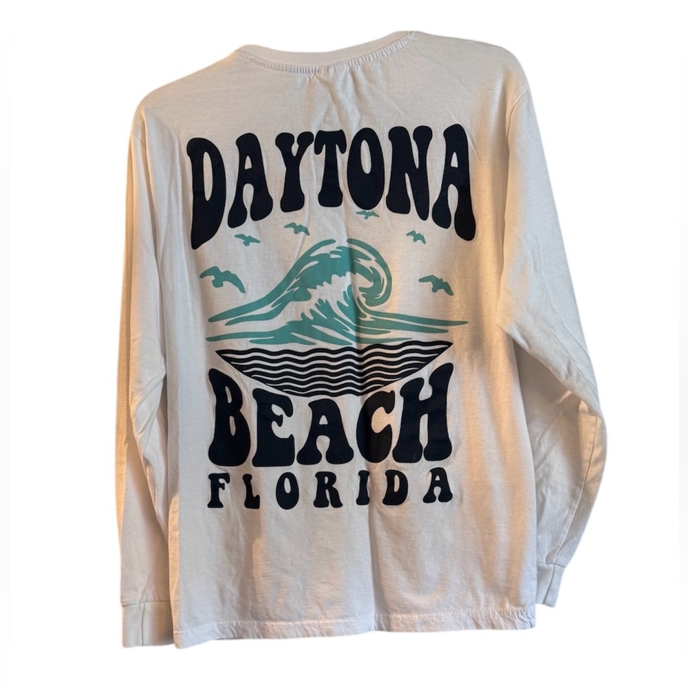 Daytona Beach Graphic White Long Sleeve Tee